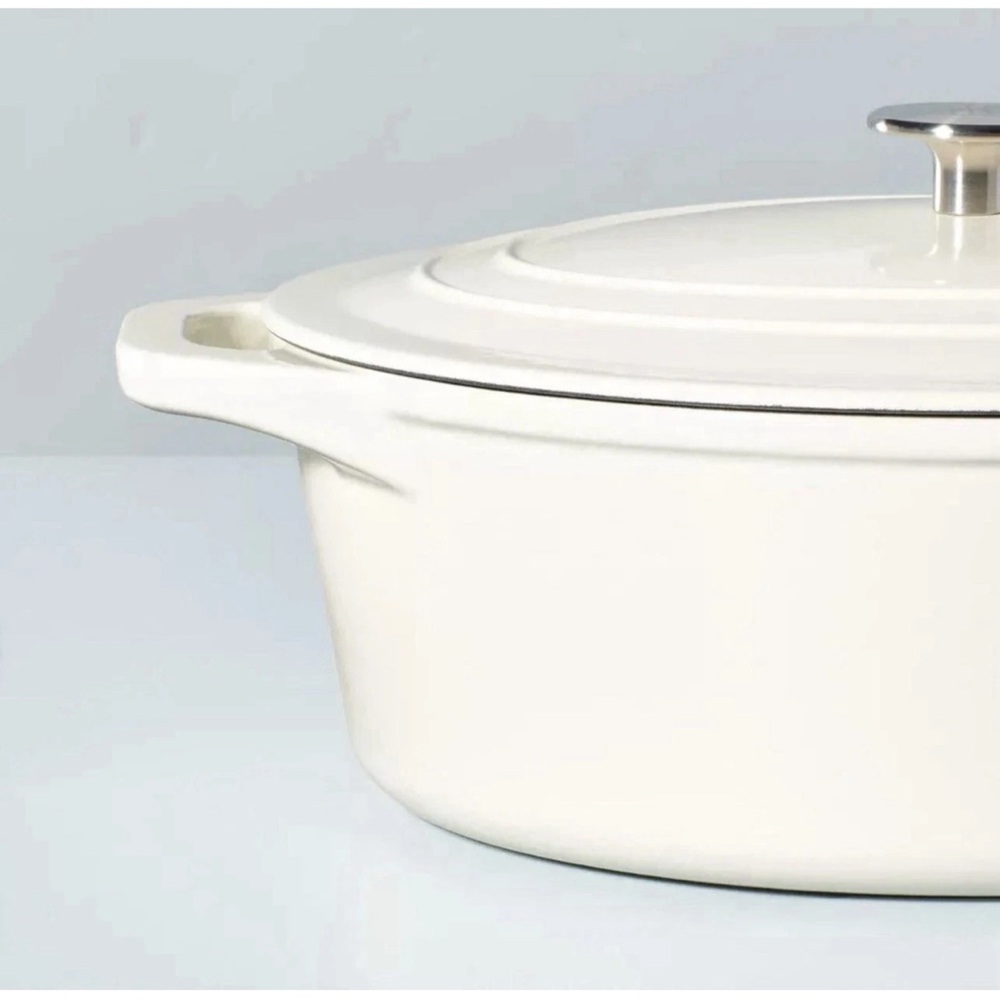6qt Enameled Cast Iron Dutch Oven Sour Cream - Hearth & Hand W/ Magnolia - Picture 4 of 4